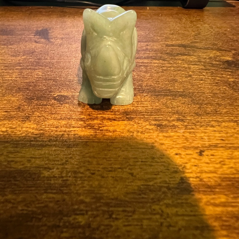 Adventurine Rhino Figurine